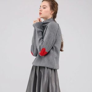 Heart and Soul patched Knit sweater